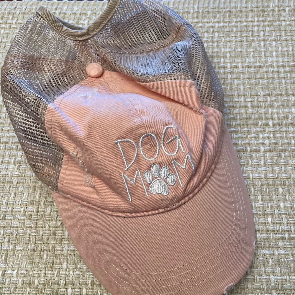 NWOT 🐶 Adjustable Distressed Pink Dog Mom Baseball Cap by Ponyflo 🐶